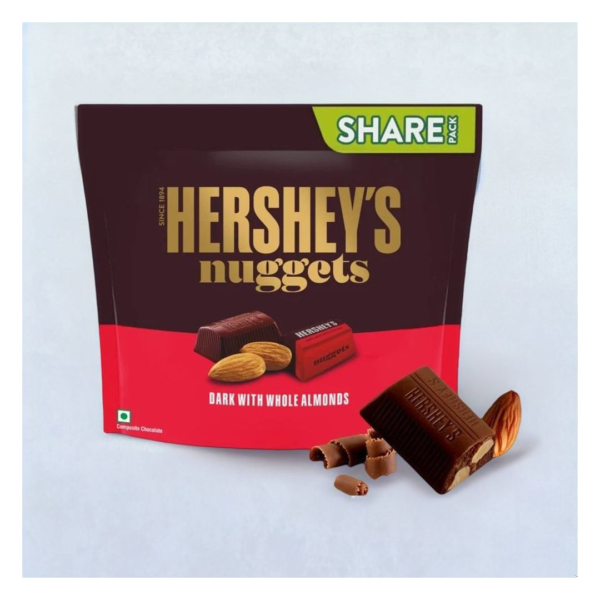 Hershey's Nuggets Dark With Whole Almonds Deliciously Dark Cocoa Rich Chocolate- EYT1001