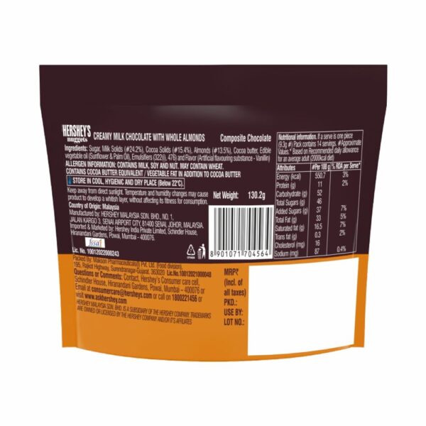 Hershey's Nuggets Creamy Milk With Whole Almonds Crunchy Chocolaty Delight- EYT1002 - Image 2