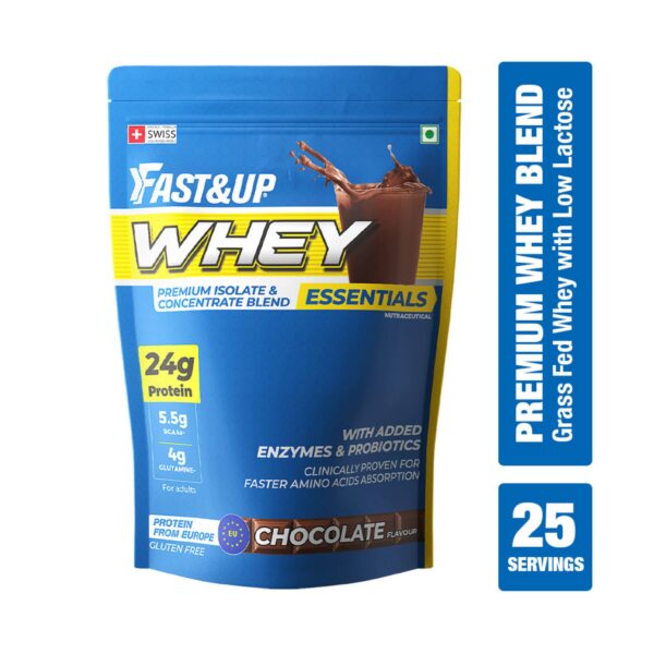 Fast&Up Essentials Whey Protein Isolate Blend (Rich Chocolate flavour), 30 Servings- SZS1004