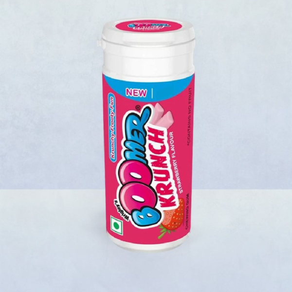 Boomer Krunch Strawberry Flavour Chewing Gum Tube- JVD1014