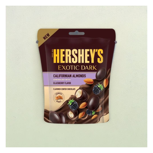 Hershey'S Exotic Dark Chocolate Californian Almonds - With Blackberry Crunchy Dark Chocolate Share Bag- EYT1039