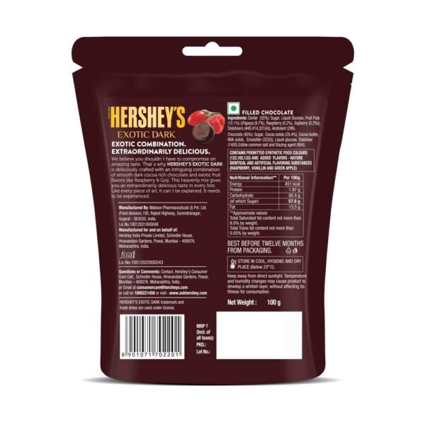 Hershey'S Exotic Raspberry & Goji Dark Chocolate Share Bag- EYT1041 - Image 2