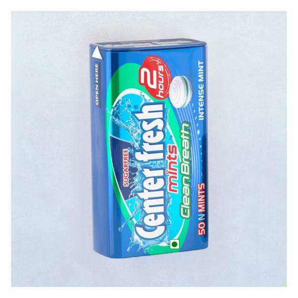 Center Fresh Mints Clean Breath Intense Mint (sugarfree) Menthol Tin- JVD1029