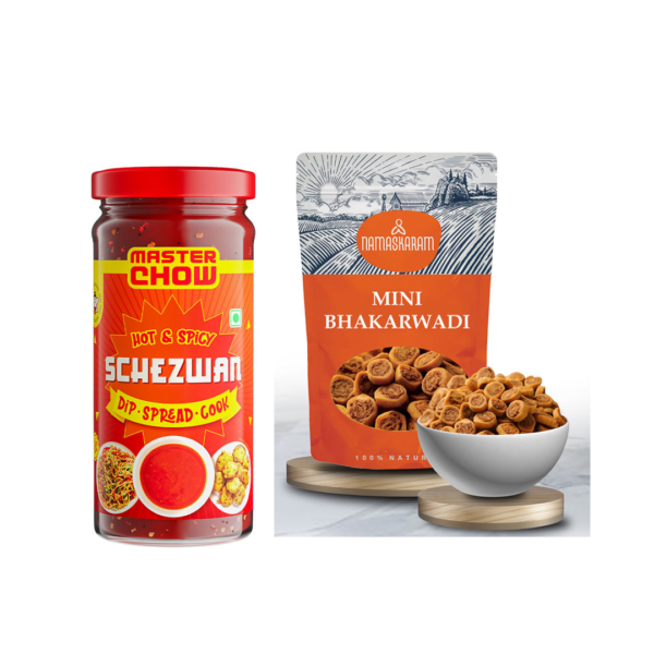 Masterchow Schzewan Chutney(250gms) & Namaskaram Mini Bhakarwadi(150gms) Combo- FZG1039