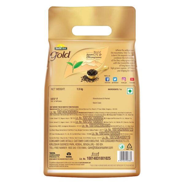 Tata Tea Gold, Rich & Aromatic Black Tea Pouch- BLJ1135 - Image 3