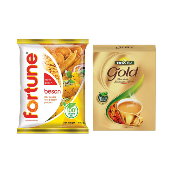Fortune Besan(500gms) & Tata Tea Gold(250gms) Combo- BLJ1150 - Image 2
