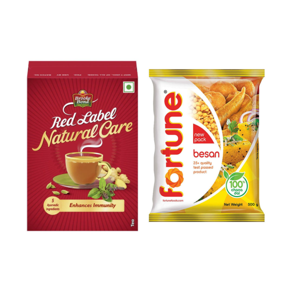 Fortune Besan(500gms) & Red Label Natural Care Tea(250gms) Combo- BLJ1153