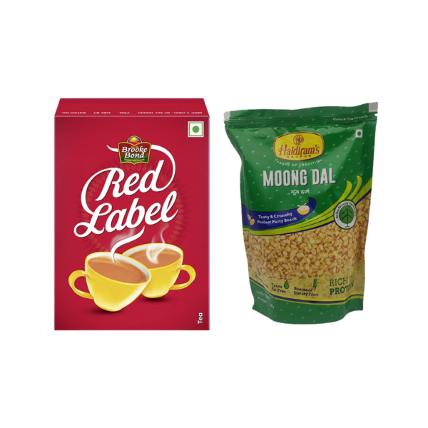 Brooke Bond Red Label Tea(250gms) & Haldiram'S Moong Dal(200gms) Combo- FZG1063