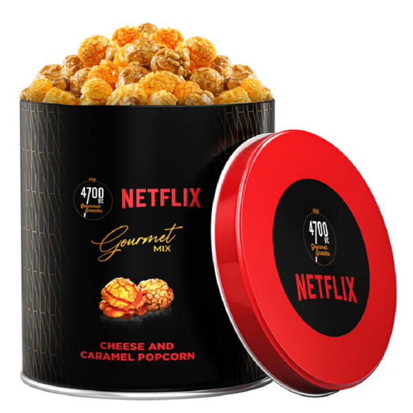 4700Bc X Netflix Gourmet Cheese & Caramel Popcorn Large Tin- WLV1021