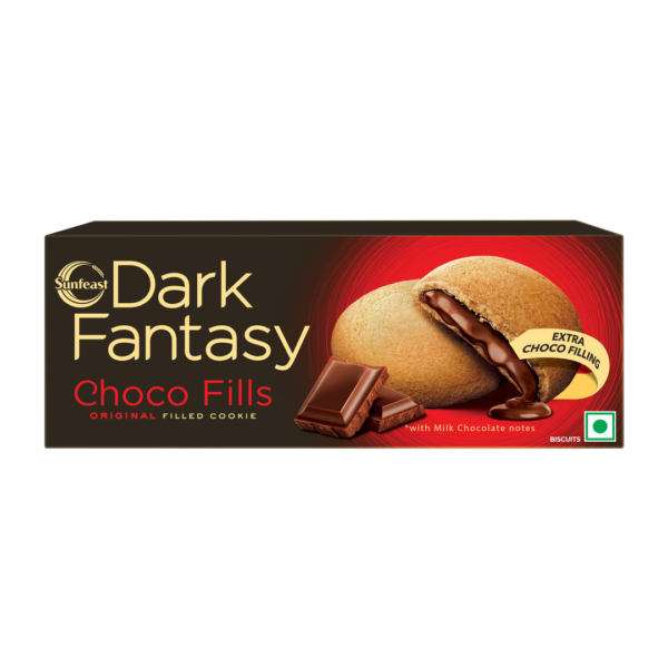 Sunfeast Dark Fantasy Choco Fills, Original Filled Cookies with Choco Crème- ECW1007