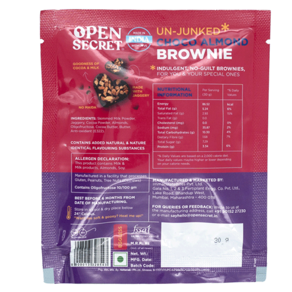 Open Secret Chocolate Almond Brownie- TAG1034 - Image 2