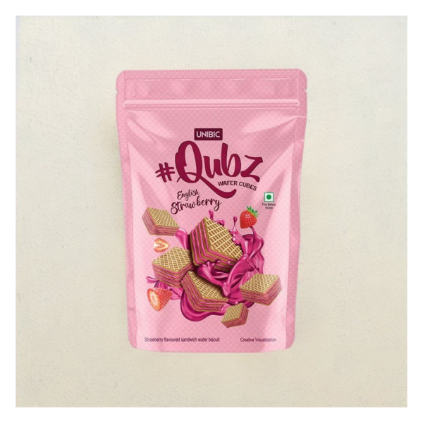 Unibic Wafer Strawberry Qubz- FQT1001