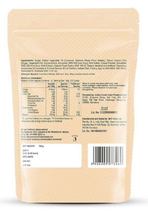 Unibic Wafer Belgium Chocolate Qubz- FQT1002 - Image 2