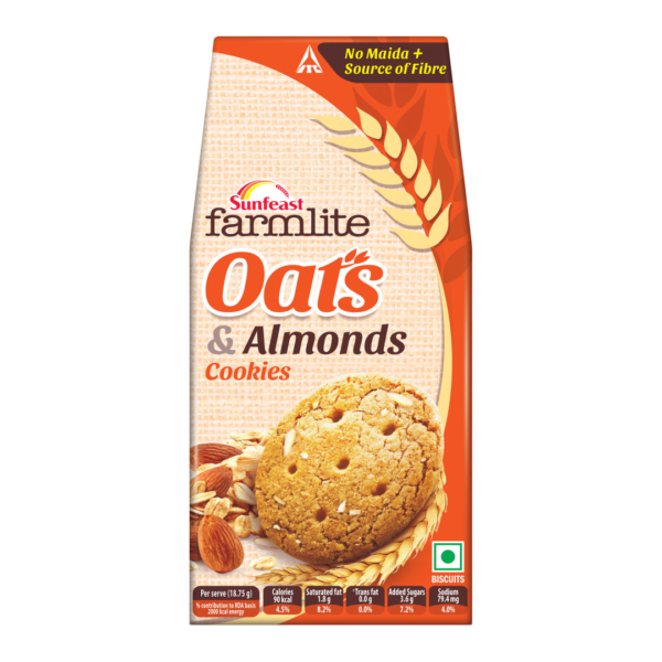 Sunfeast Farmlite Oats & Almonds Biscuits Packet- ECW1018