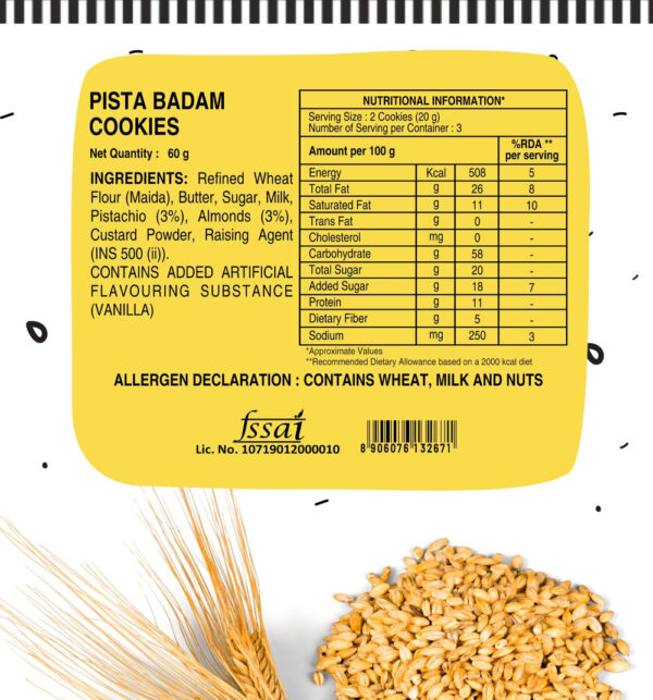 The Baker's Dozen Pista Badam Cookies No Palm Oil- ECW1026 - Image 2