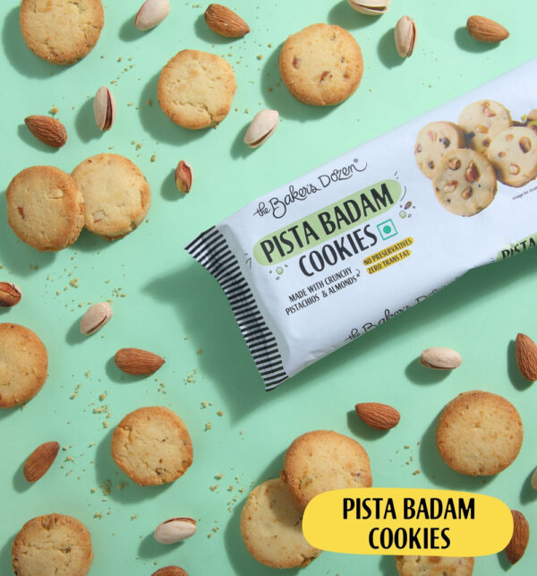 The Baker's Dozen Pista Badam Cookies No Palm Oil- ECW1026 - Image 3