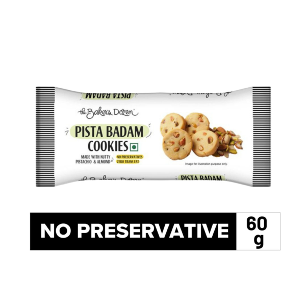 The Baker's Dozen Pista Badam Cookies No Palm Oil- ECW1026