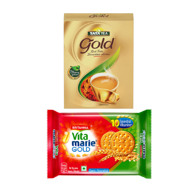 Tata Tea Gold(250gms) & Britannia Vita Marie Gold Biscuits, Zero Transfat, Vitamin Enriched Biscuits(248gms) Combo- WDB1015