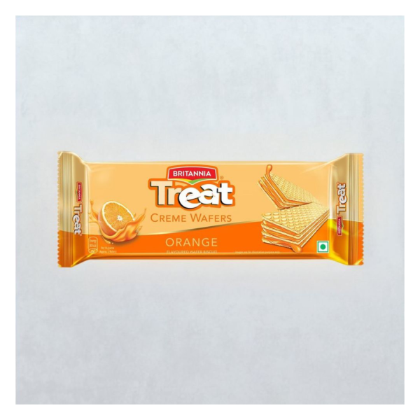 Britannia Treat Creme Wafers Orange Flavoured Wafer Biscuit- FQT1022