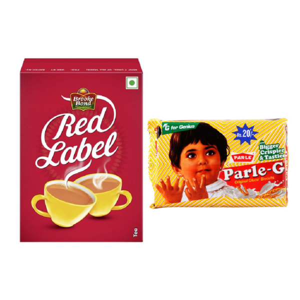 Brooke Bond Red Label Tea(250gms) & Parle-G Original Gluco Biscuits(250gms) Combo- WDB1018