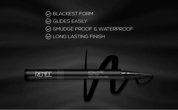 Renee Pointy End Sketchpen Eyeliner - Black | Waterproof- CWK1001 - Image 3