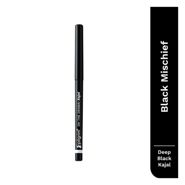 Pilgrim Kajal Black Mischief,Longlasting Formula, Lightweight,Water Proof, For Women- CWK1009