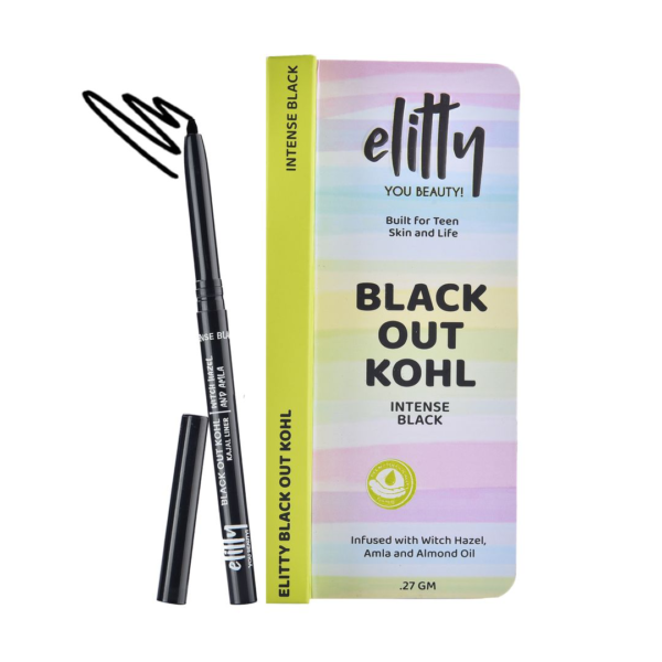 Elitty Black Out Kohl - Intense Black Kajal Smudge & Water Resistant Fade Proof- CWK1013