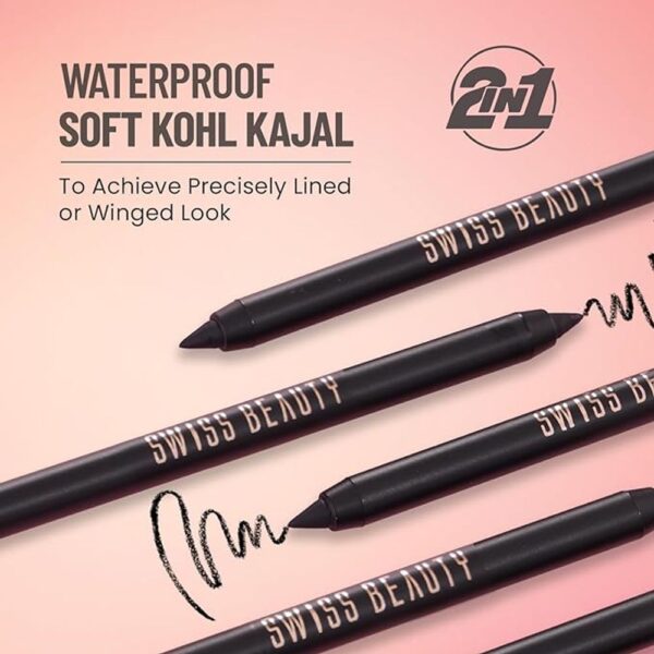 Swiss Beauty Soft Kohl Kajal | Waterproof & Smudge-Proof | Long-Lasting- CWK1017 - Image 2