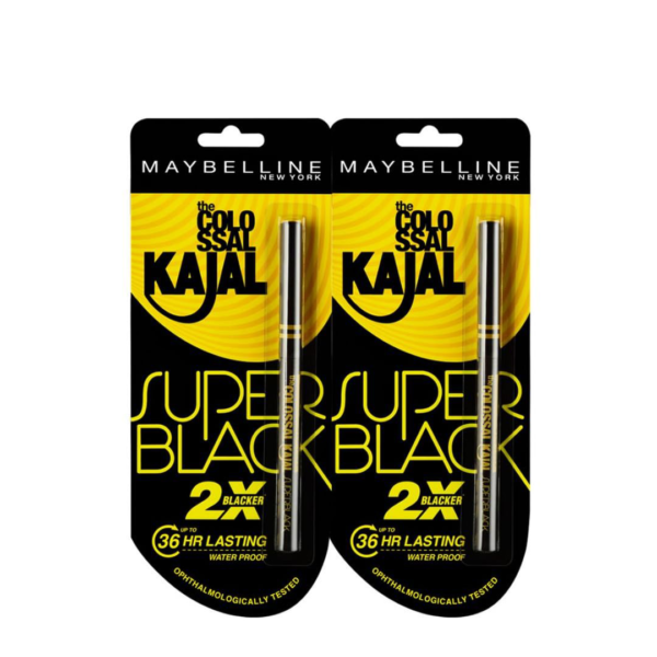 Maybelline New York Colossal Kajal Black Pack Of 2 - Black- CWK1027