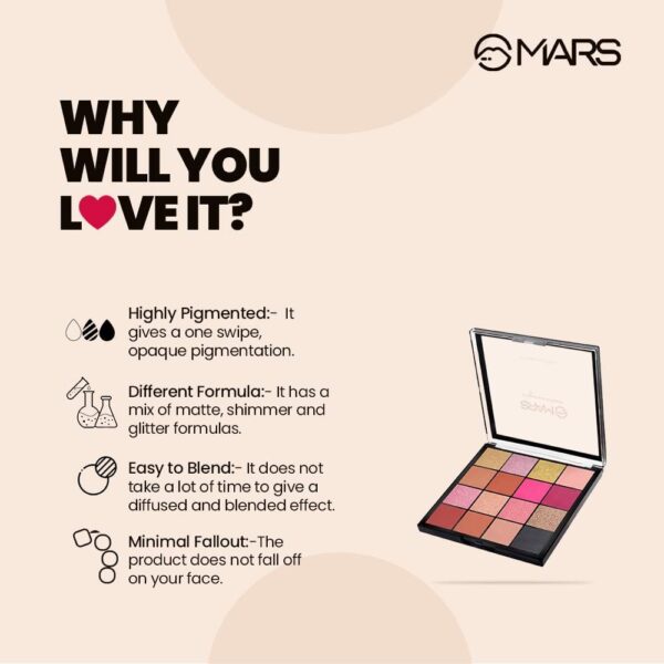 Mars Highly Pigmented Mesmereyes Eyeshadow Palette (02-Multicolor)- VKS1014 - Image 2