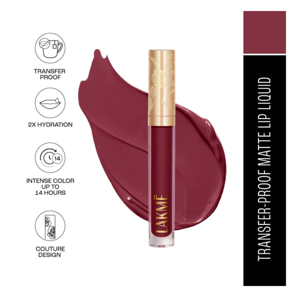 Lakme Rouge Bloom Matte Lip Liquid Amber Aura 306- KYH1001