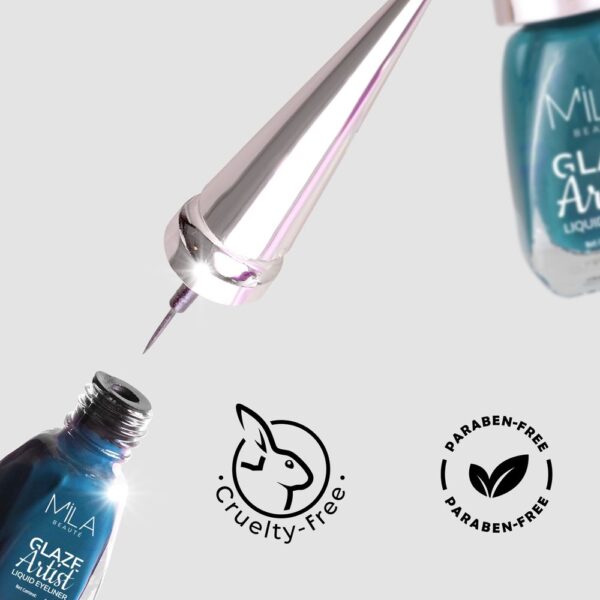 Mila Beaute Glaze Artist Liquid Eyeliner Waterproof & Smudge Proof Infinite - Blue- LKD1045 - Image 4