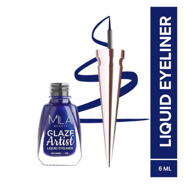 Mila Beaute Glaze Artist Liquid Eyeliner Waterproof & Smudge Proof Infinite - Blue- LKD1045 - Image 2