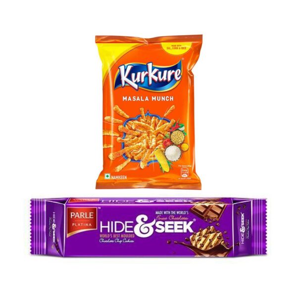 Kurkure Masala Munch(82gms) & Parle Hide & Seek Chocolate Biscuits(100gms) Combo- BCK1071