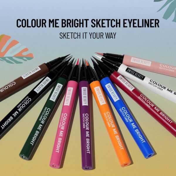 Swiss Beauty Colour Me Bright Matte finish Sketch Eyeliner Shade + Passion Green- LKD1057 - Image 3