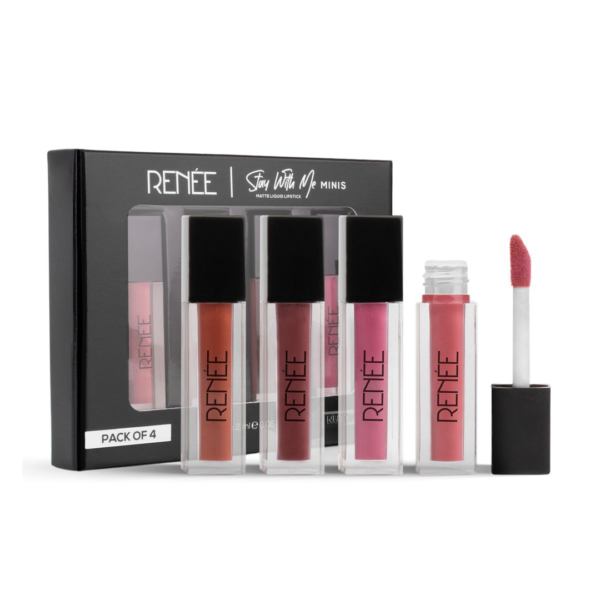 Renee Stay With Me Minis Matte Liquid Lipsticks - Nutty Nudes Each- KYH1008