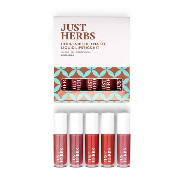 Just Herbs Enriched Liquid Lipstick Kit Set Of 5 Deeps & Red- KYH1010