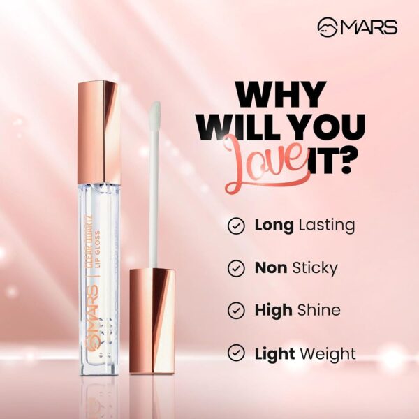 MARS Cosmetics Clear Quartz Lip Gloss (Non Tinted)- QTB1010 - Image 4