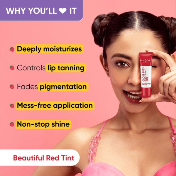Dot & Key Gloss Boss Tinted Lip Balm Spf 30 Vitamin C + E - Strawberry Crush- QTB1012 - Image 3