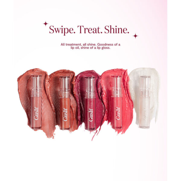 Gush Beauty Glaze Lip Oil Gloss | High Shine & Hydrating | Nude Gloss - Sheer Sparkle- QTB1013 - Image 4