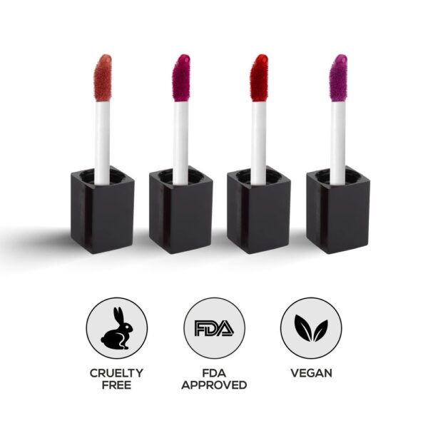 Renee Stay With Me Minis Matte Liquid Lipsticks, 01 Juicy Berries 2Ml Each- QTB1016 - Image 4