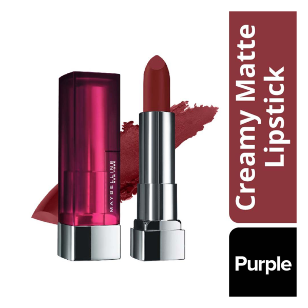 Maybelline Color Sensational Creamy Matte Lipstick - Burgundy Blush | Smooth and Creamy Texture- NPH1025