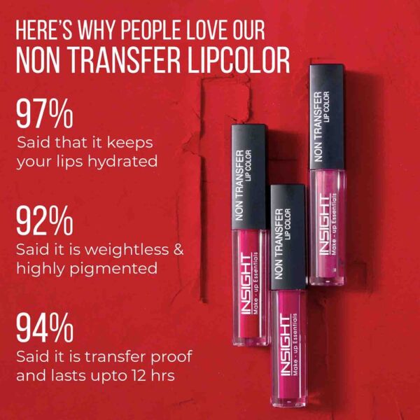 Insight Cosmetics Non Transfer Liquid Lipstick - Molten Pink | Cruelty Free- KYH1024 - Image 3