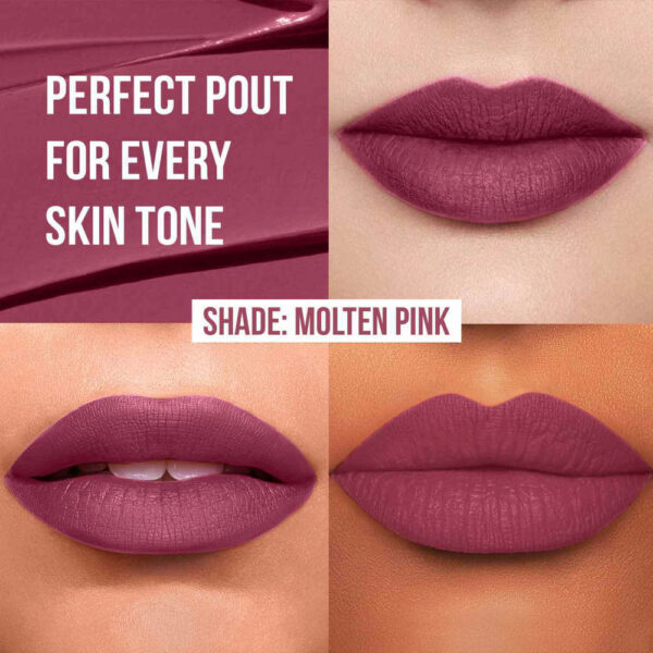 Insight Cosmetics Non Transfer Liquid Lipstick - Molten Pink | Cruelty Free- KYH1024 - Image 4