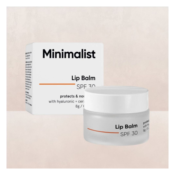 Minimalist SPF 30 Lip Balm with Ceramides & Hyaluronic Acid Protects, Repairs & Hydrates Dry Damaged Lips For Men & Women- QTB1026