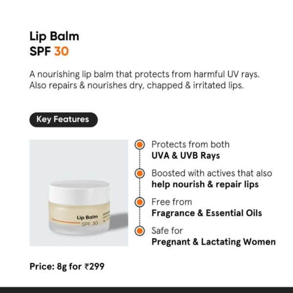 Minimalist SPF 30 Lip Balm with Ceramides & Hyaluronic Acid Protects, Repairs & Hydrates Dry Damaged Lips For Men & Women- QTB1026 - Image 3