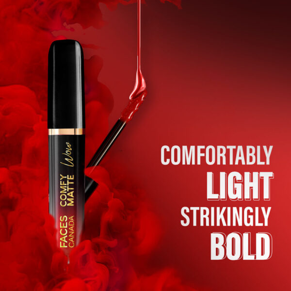 Faces Canada Comfy Matte Wow Liquid Lipstick - Cocoa Crush 07, One Swipe Application- QTB1031 - Image 5