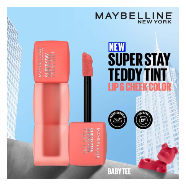 Maybelline New York Superstay Teddy Tint - Lip And Cheek Color - Baby Tee- DRV1007