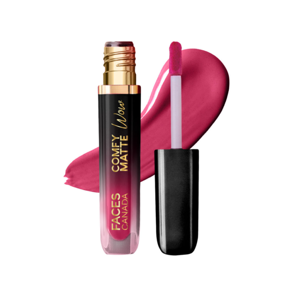 Faces Canada Comfy Matte Wow Liquid Lipstick - Fuschia Fun 06, One Swipe Application- KYH1054