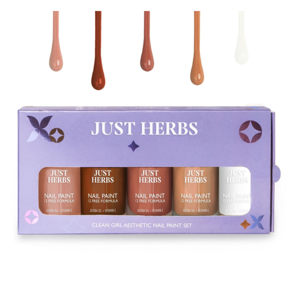 Just Herbs Clean Girl Aesthetic Nail Paint Kit- RUC1020